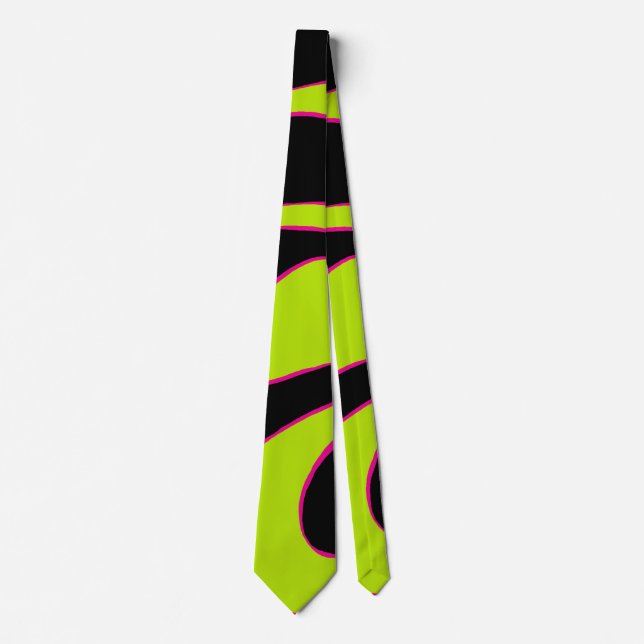 Ebb and Flow 2 in Lime Green, Hot Pink & Black Tie (Front)