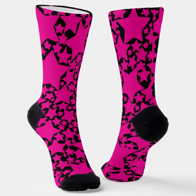 Ebb and Flow 2 in Magenta and Black Socks (Angled)
