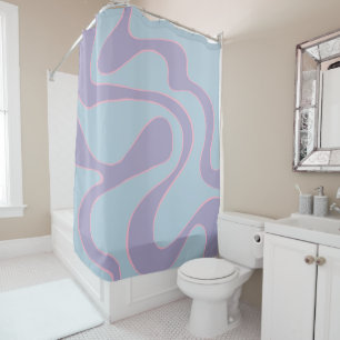 Ebb and Flow 2 in Pink, Lilac, and Blue Shower Curtain