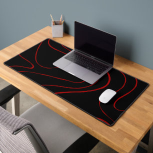 Ebb and Flow 2 in Red and Black Desk Mat
