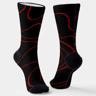 Ebb and Flow 2 in Red and Black Socks