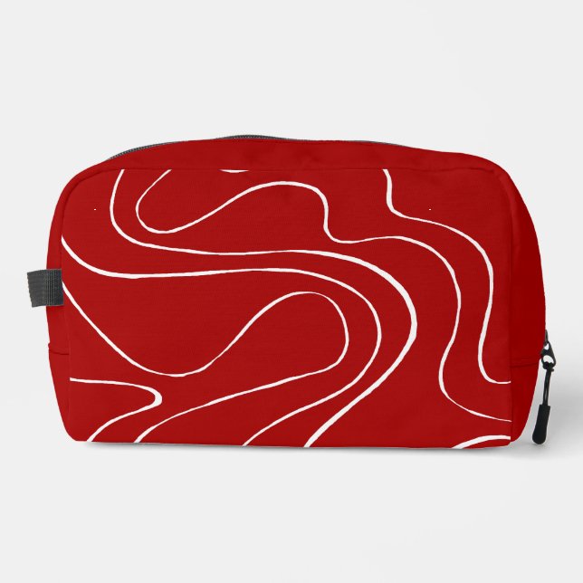 Ebb and Flow 2 in Red and White Dopp Kit (Front)