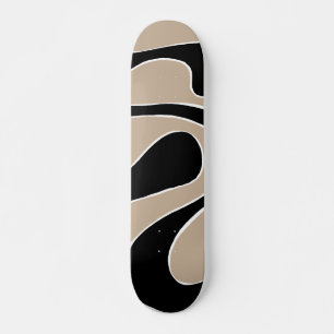 Ebb and Flow 2 in Taupe, Black, and White Skateboard