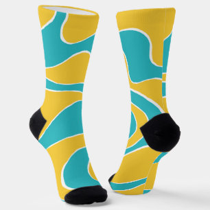 Ebb and Flow 2 in Turquoise and Yellow Socks