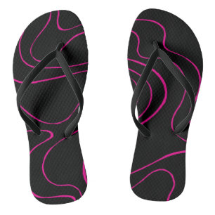Ebb and Flow 2 - Magenta and Black  Flip Flops