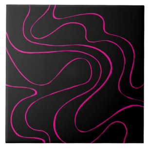 Ebb and Flow 2 - Magenta and Black Tile