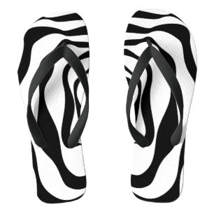 Ebb and Flow 4 - Black and White Flip Flops