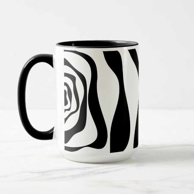 Ebb and Flow 4 - Black and White Mug (Left)