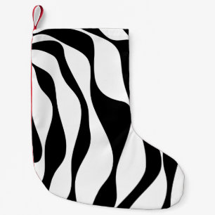 Ebb and Flow 4 - Black and White Small Christmas Stocking