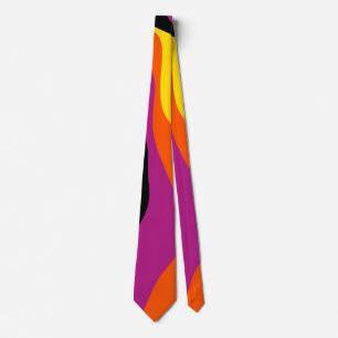 Ebb and Flow 4 - Black, Pink, Orange and Yellow Tie