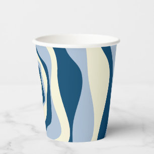 Ebb and Flow 4 - Dark Blue, Light Blue and Cream Paper Cups