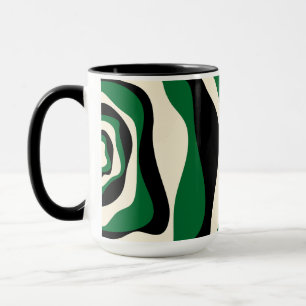 Ebb and Flow 4 in Green, Cream and Black Mug