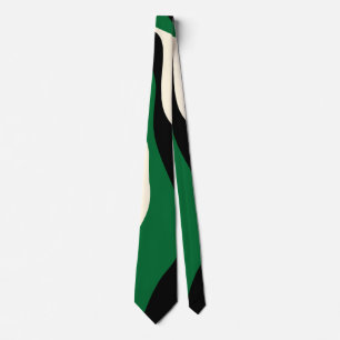 Ebb and Flow 4 in Green, Cream and Black  Tie