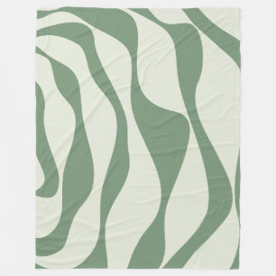Ebb and Flow 4 in Green  Fleece Blanket