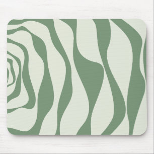 Ebb and Flow 4 in Green  Mouse Mat
