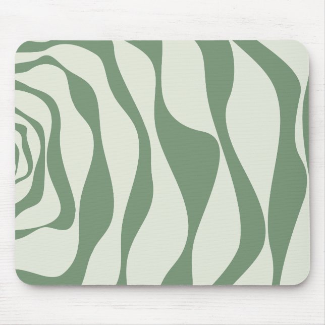 Ebb and Flow 4 in Green  Mouse Mat (Front)