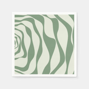 Ebb and Flow 4 in Green Napkin