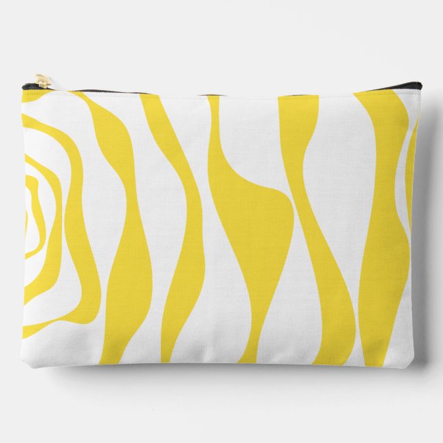 Ebb and Flow 4 in Lemon Yellow and White Accessory Pouch (Front)