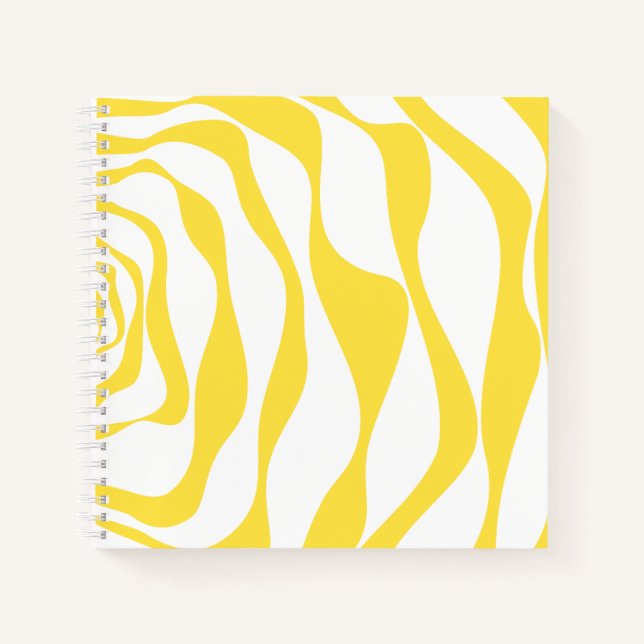 Ebb and Flow 4 in Lemon Yellow and White Notebook (Front)