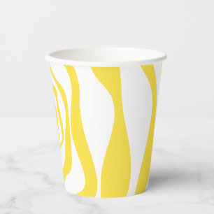 Ebb and Flow 4 in Lemon Yellow and White Paper Cups