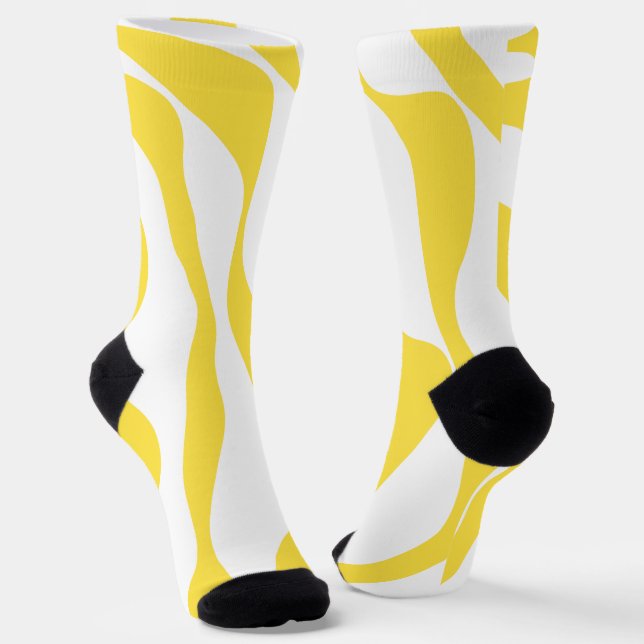 Ebb and Flow 4 in Lemon Yellow and White Socks (Angled)