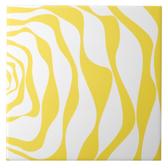 Ebb and Flow 4 in Lemon Yellow and White Tile (Front)