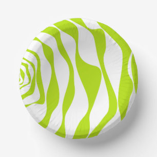 Ebb and Flow 4 in Lime Green and White Paper Plate