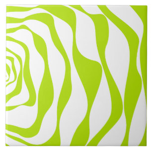 Ebb and Flow 4 in Lime Green and White Tile