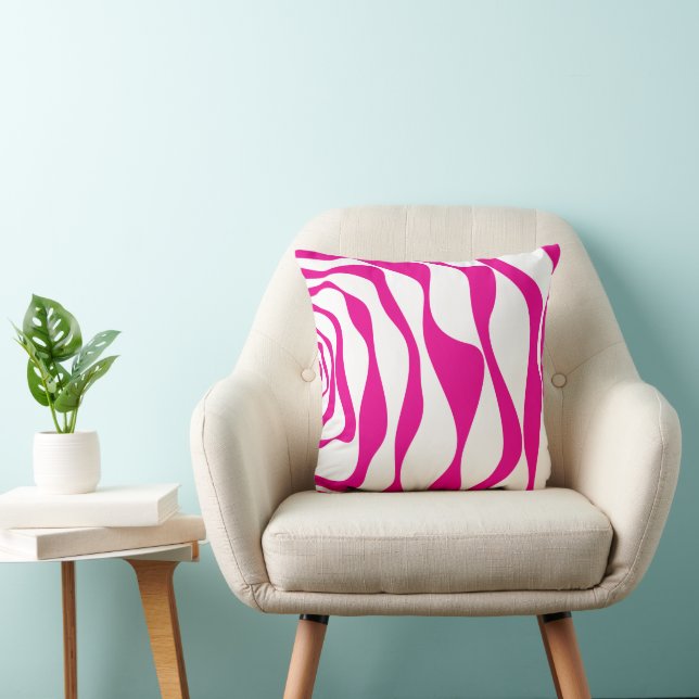 Ebb and Flow 4 in Magenta and White Cushion (Chair)