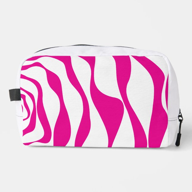 Ebb and Flow 4 in Magenta and White Dopp Kit (Front)