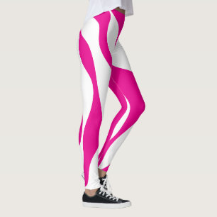 Ebb and Flow 4 in Magenta and White Leggings