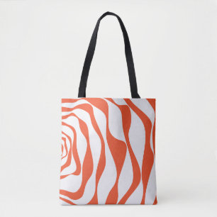 Ebb and Flow 4 in Orange and White Tote Bag