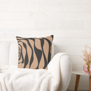 Ebb and Flow 4 in Tan and Black Cushion