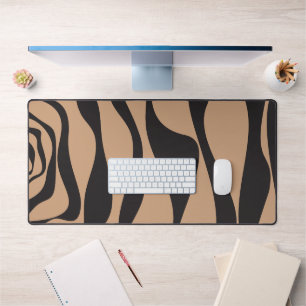 Ebb and Flow 4 in Tan and Black Desk Mat