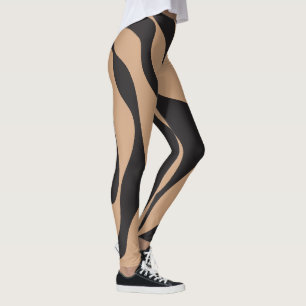 Ebb and Flow 4 in Tan and Black Leggings