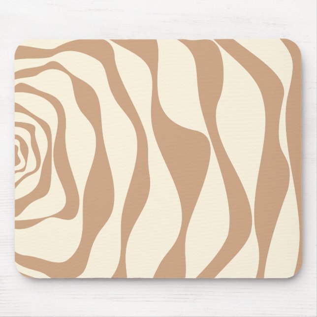 Ebb and Flow 4 in Tan and Cream Mouse Mat (Front)