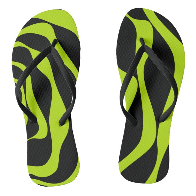 Ebb and Flow 4 - Lime Green Flip Flops (Footbed)