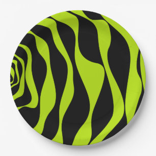 Ebb and Flow 4 - Lime Green Paper Plate