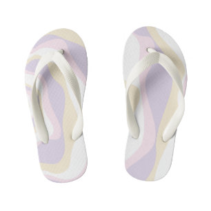 Ebb and Flow 4 - Pastel Pink, Yellow and Purple Kid's Flip Flops
