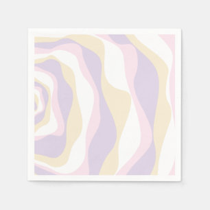 Ebb and Flow 4 - Pastel Pink, Yellow and Purple Napkin