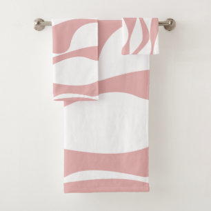 Ebb and Flow 4 - Pink and White Bath Towel Set