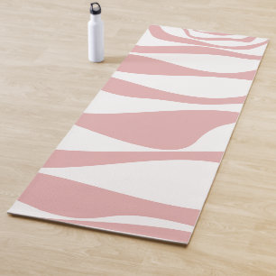 Ebb and Flow 4 - Pink and White Yoga Mat