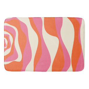 Ebb and Flow 4 - Pink, Orange and Cream Bath Mat
