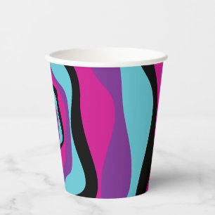 Ebb and Flow 4 - Pink, Purple, Blue and Black Paper Cups
