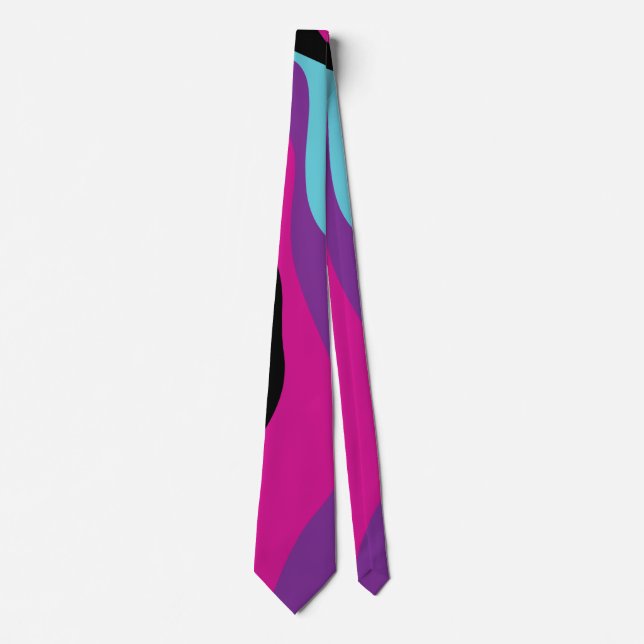 Ebb and Flow 4 - Pink, Purple, Blue and Black Tie (Front)