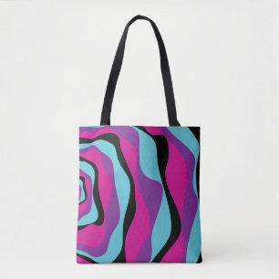 Ebb and Flow 4 - Pink, Purple, Blue and Black Tote Bag