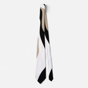 Ebb and Flow 4 - Taupe, Black and White  Tie