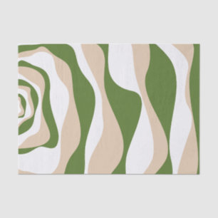 Ebb and Flow 4 - White, Sand and Palm Green Tissue Paper
