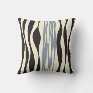 Ebb and Flow in Black, Grey and Cream Cushion