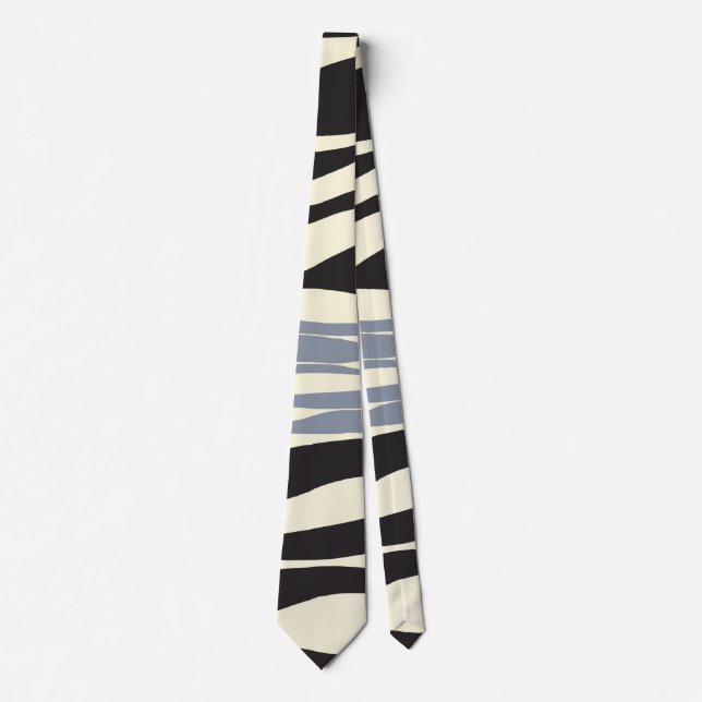 Ebb and Flow in Black, Grey and Cream  Tie (Front)